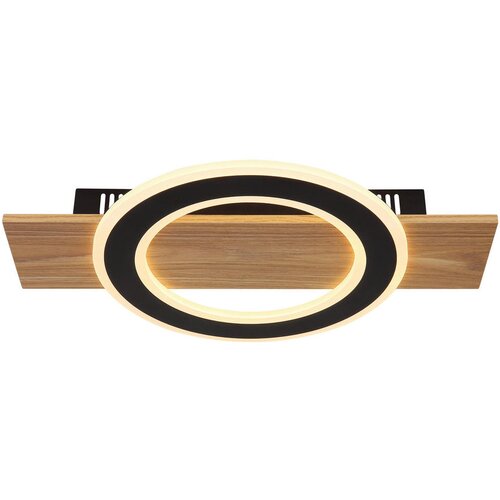 Globo LED stropna svjetiljka Jayden (18 W, D x &amp;Scaron; x V: 440 x 290 x 52 mm, Crna, smeđa, Topla bijela) Slike