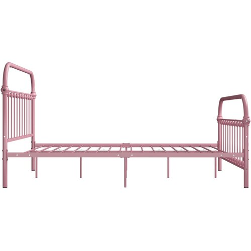 Okvir za krevet ružičasti metalni 140 x 200 cm Slike