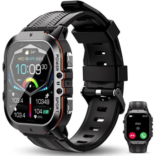 Oukitel BT20 smart watch sport rugged 350mAh/Heart rate/SpO2/Accelerometer/crno-narandzasti Cene