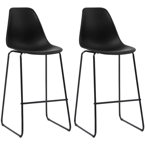 vidaXL Barski stoli 2 kosa črna plastika
