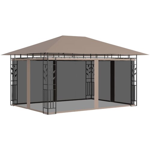 vidaXL Sjenica s mrežom protiv komaraca 4x3x2,73 m smeđe-siva 180 g/m² Cijene