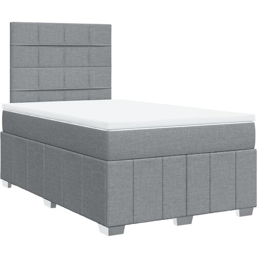  Krevet s oprugama i madracem svjetlosivi 120x190 cm od tkanine Slike