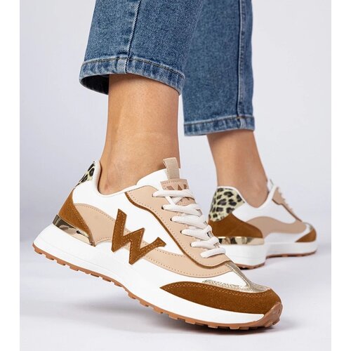 D/CEO marka niezdefiniowana White-brown women&amp;#039;s sneakers with animal print Kalasa Slike