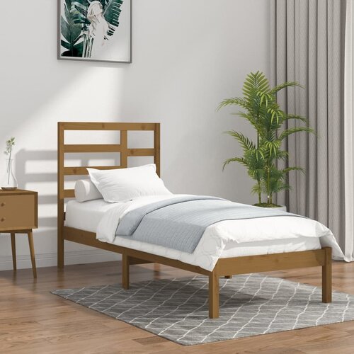 VidaXL Okvir za krevet od masivnog drva smeđa boja meda 100 x 200 cm Slike
