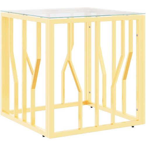 Maison Chic Klubska mizica - kavna mizica - Nizka mizica zlata 50x50x50 cm nerjaveče jeklo in steklo, (21752363) Slike