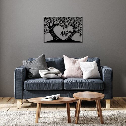 Wallity Zidna dekoracija Birds Love - 280 S, 46 x 69 cm, Crna Cene