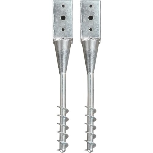 VidaXL Talne konice 2 kosa srebrne 7x7x56 cm pocinkano jeklo Slike