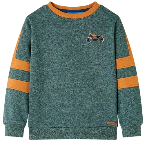 vidaXL Otroški pulover temno zelena melange 92