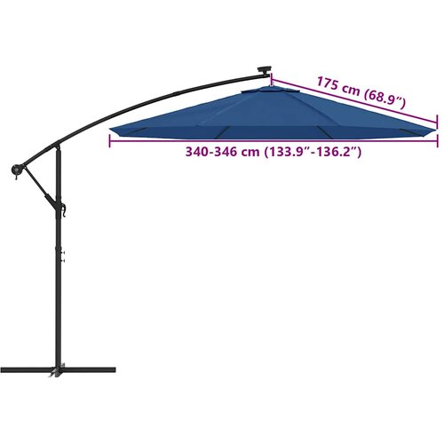  Zamjenska tkanina za konzolni suncobran 350 cm azurno plava Slike