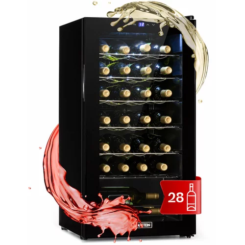 Klarstein Shiraz 28 Uno, hladilnik za vino, 74 l, 28 steklenic, nadzorna plošča na dotik, 5-18 °C