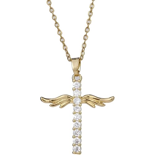 Ogrlica Cross Wings - Zlatna KP29961 Cene