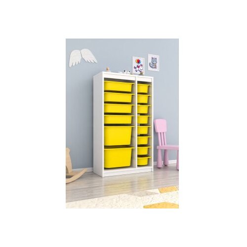 Hanah home vi&amp;scaron;enamenska polica montana xs 2D4N8U white yellow v2 Slike