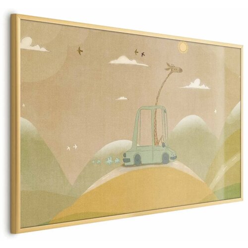  Plakat - Traveling Giraffe 42x29.7 Zlatni okvir Cene
