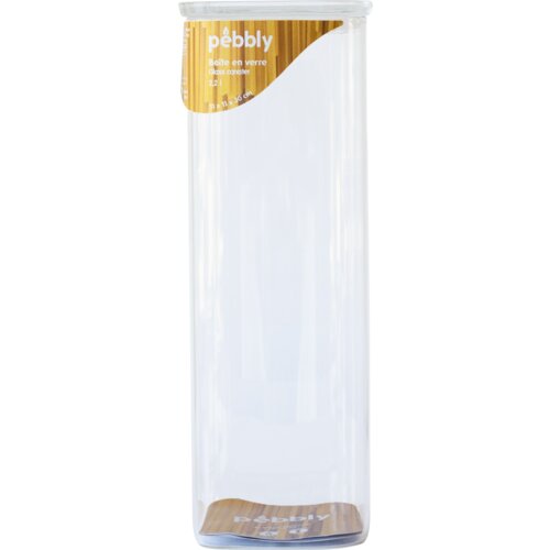  Kvadraten kozarec za shranjevanje s steklenim pokrovom - 2200 ml Cene