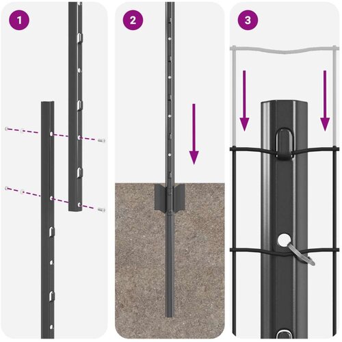 vidaXL Set ograde za vrt Set od 2 Sivo Čelik obložen prahom 10 x 1 m Cene