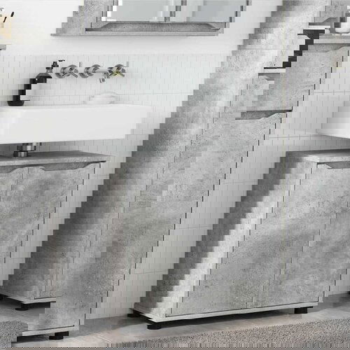 VidaXL Ormarić za umivaonik s policom Betonski sivi 60 x 30 x 60 cm Slike