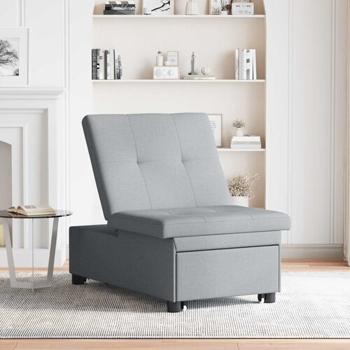  Krevet-sofa na razvlačenje Svijetlo siva 194 x 50 x 82 cm Slike