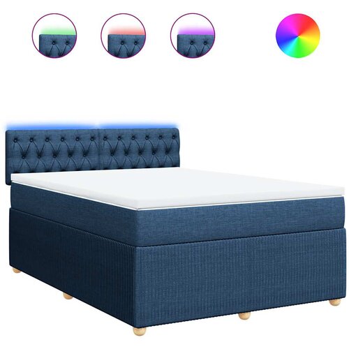 Maison Chic Box spring postelja - Vzmetna postelja z vzmetnico modra 140x190 cm blago SL23379, (21879448) Cene