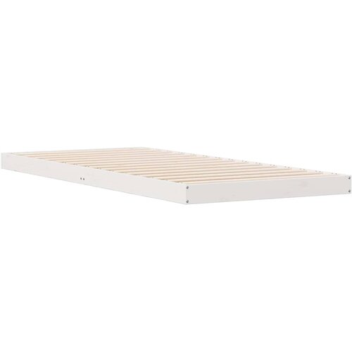  Krevet s daskama Bijelo 90 x 220 cm Čvrsto borovo drvo Slike