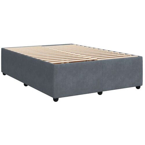 VidaXL Krevet s oprugama i madracem tamnosivi 140x190 cm bar&amp;scaron;unasti Slike