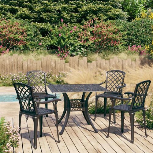 vidaXL 5-dijelni bistro set od lijevanog aluminija crni Cene