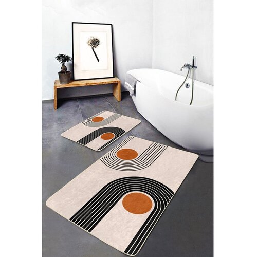 Mila Home Bež žametne kopalni&amp;scaron;ke preproge v kompletu 2 ks 60x100 cm Dot Arch &amp;ndash; Slike