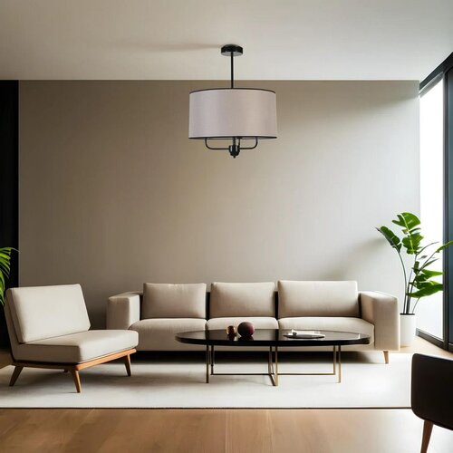 Opviq bambu 05 abajurlu 3 Lü Sarkıt avize beigeblack chandelier Slike