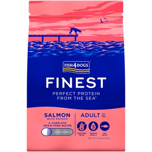 Fish4Dogs Finest Salmon, Large kibble - velike granule, losos 1.5 kg Cene
