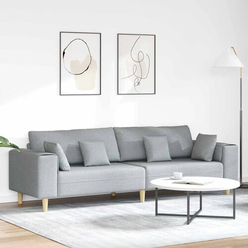 SOFA s jastukom Svijetlo siva 250 x 77 x 76 cm tkanina Cene