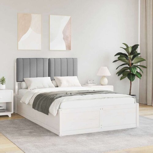  Krevetni okvir s tapiciranim uzglavljem Svijetlo siva - 120 x 200 cm Bijela i svijetlosiva Cene