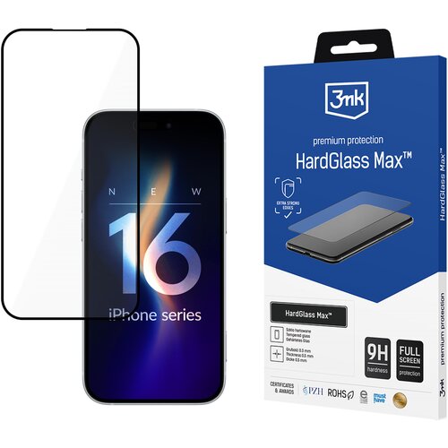 3mk hardglass max black kaljeno steklo za apple iphone 16 pro, (21976811) Slike
