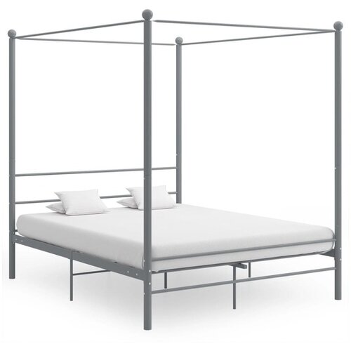  Za krevet s nadstre&scaron;nicom sivi metalni 160 x 200 cm Cijene