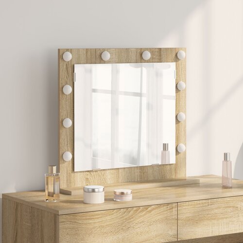 vidaXL ogledalo za toalet Sonoma hrast Konstruirano drvo 60 x 55 x 18 cm Cijene