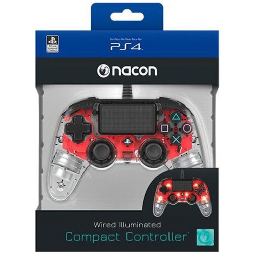 Bigben PS4 Nacon Compact Light Wired Controller prozirno-crveni Cijene