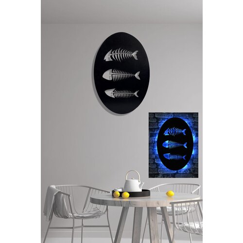 Opviq dekorativno LED osvetljenje Fishbones, 60x40 cm, 60 LEDs/m, 375cm Kabl , Crno Slike