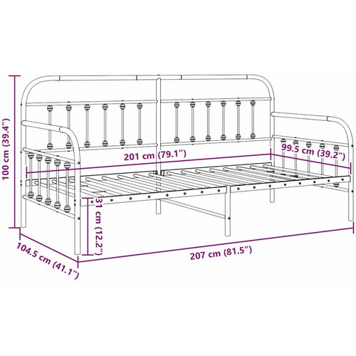  Krevet na kat Bijelo 100 x 200 cm Čelik s prahom premazan Slike