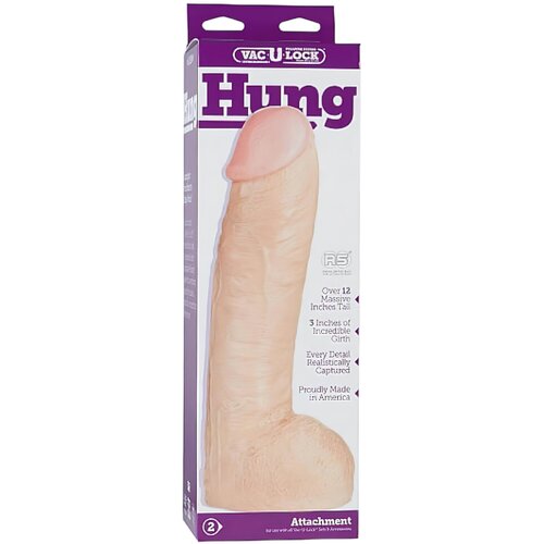 Doc Johnson Vac-U-Lock Hung 12 - realistični testikularni dildo (prirodni) Slike