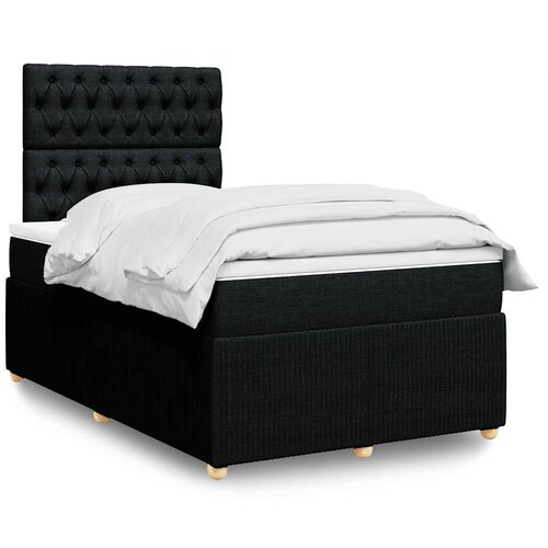  Krevet box spring s madracem crni 120 x 190 cm od tkanine Cijene