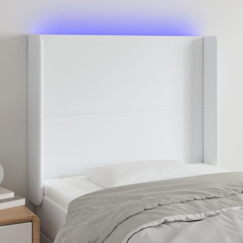  LED uzglavlje bijelo 83x16x118/128 cm od umjetne kože Cijene
