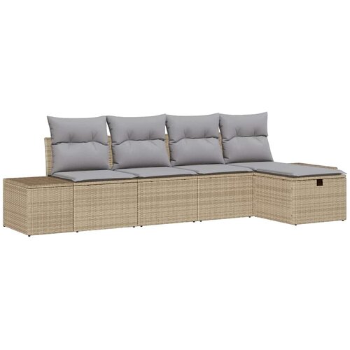  Sjedeća garnitura za vrt 5 kom. Bež poliratan 239 x 117 x 85 cm Slike