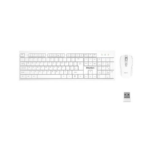 MeeTion C4120LITWH set 2U1, bežična 2.4GHZ silent tastatura + bež.miš, beli Slike