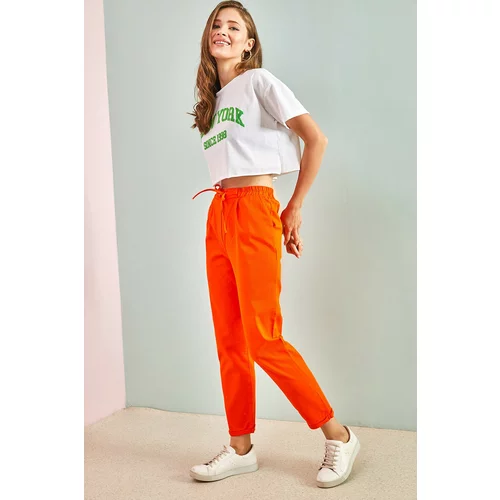 Bianco Lucci Pants - Orange - Straight