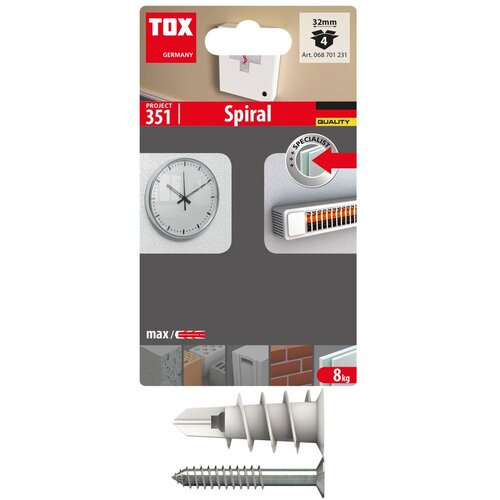 Tox SPIRAL + VIJAK (4/1) tipal spiralni plastični sa vijkom za gipsane ploče Cijene
