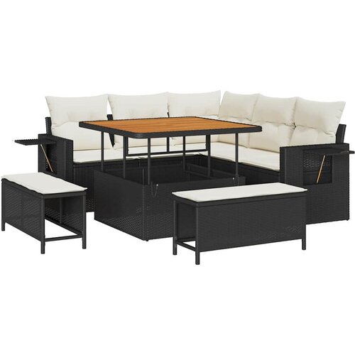  Sjedeća garnitura za vrt 8 kom. Crna poliratan 100 x 100 x 71 cm Slike