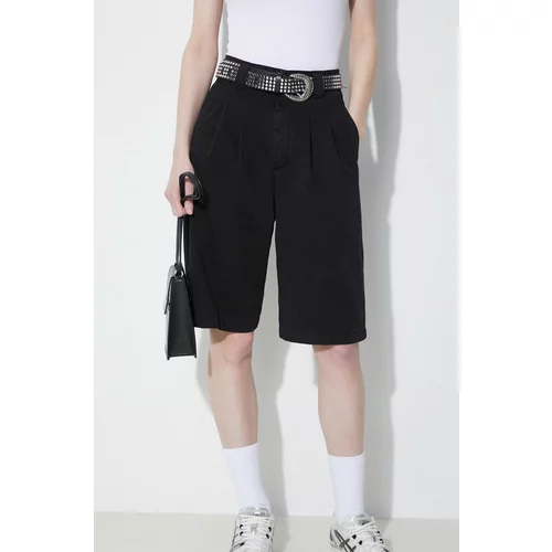 Carhartt WIP Pamučne kratke hlače Tristin Short boja: crna, bez uzorka, visoki struk, I033149.89GD