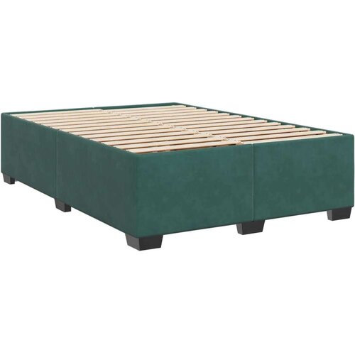 vidaXL Box spring postelja z vzmetnico temno zelena 140x200 cm žamet Cene