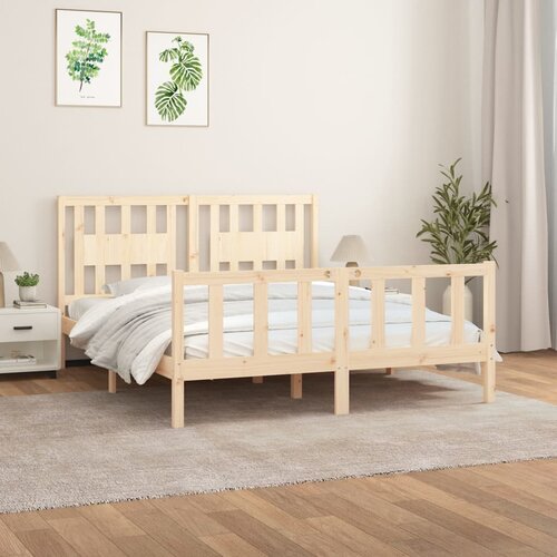 vidaXL Okvir za krevet s uzglavljem masivna borovina 160x200 cm Cijene