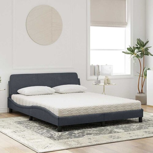  Krevet s madracem Dover tamnosivi 160x200 cm bar&amp;scaron;unasti Slike
