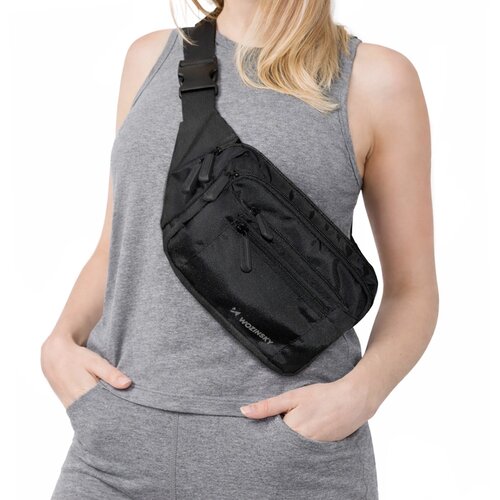 Wozinsky UNISEX TORBICA ZA PAS Z NASTAVLJIVIM TRAKOM, VODOTESNA, ČRNE OBLIKE, (5000262127) Cene
