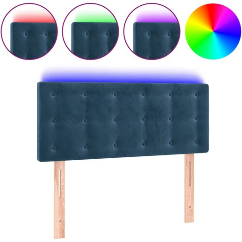 Maison Chic led posteljno vzglavje - vzglavna omarica - nočna omarica temno modro 100x5x78/88 cm žamet, (21713179) Slike